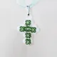 Small Cross - Chastity-Green jade Organza - 2